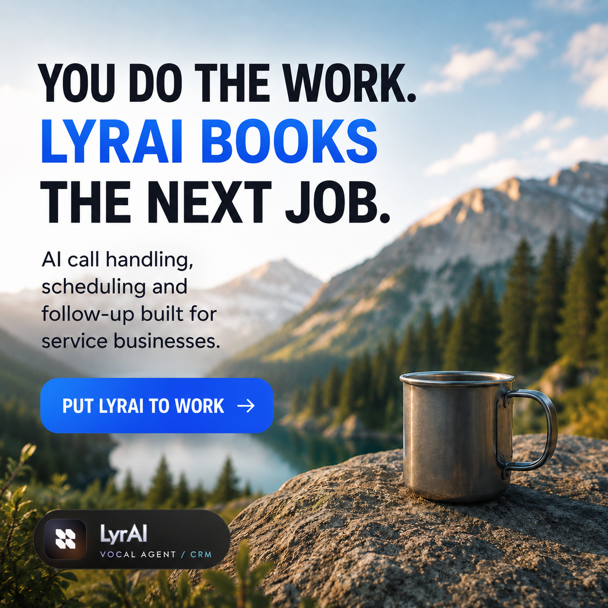 Lyrai AI Facebook ad: Businesses are using AI to book more without hiring more…