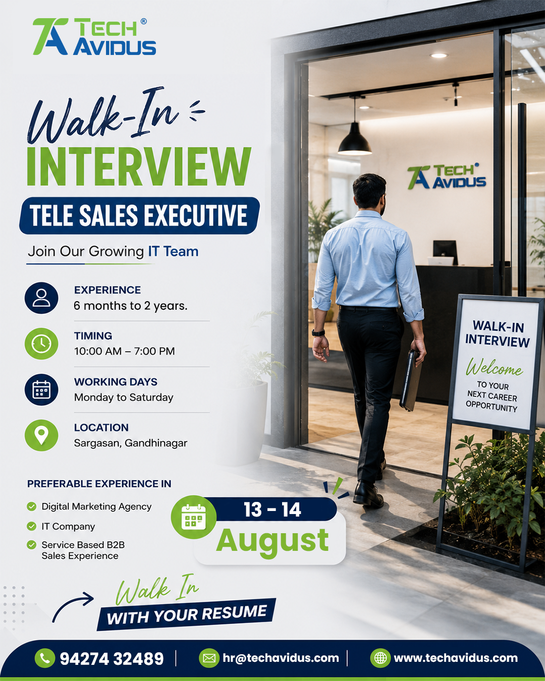 TechAvidus Facebook ad: Career Opportunity