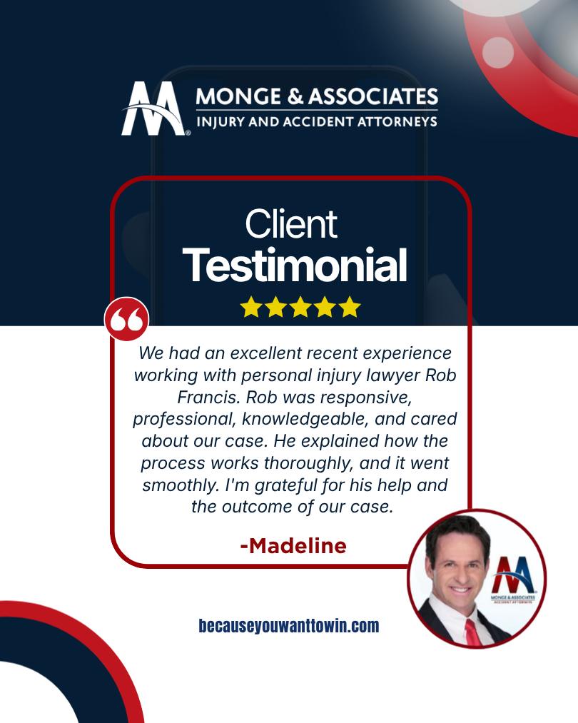 Monge & Associates Facebook ad: Thank you, Madeline, for trusting Rob Francis with…
