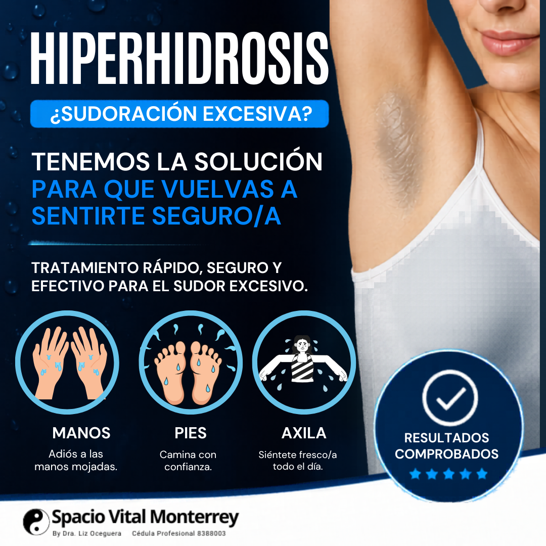 Spacio Vital Monterrey By Dra. Liz Oceguera Facebook ad: ¡OLVIDA EL SUDOR!