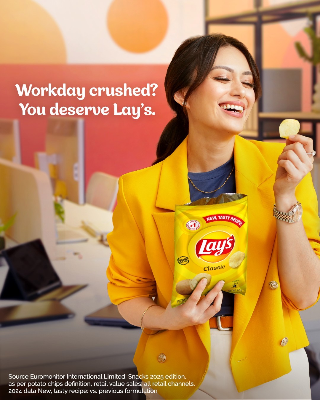 Lay's Philippines Facebook ad: When you crushed it at work all week…