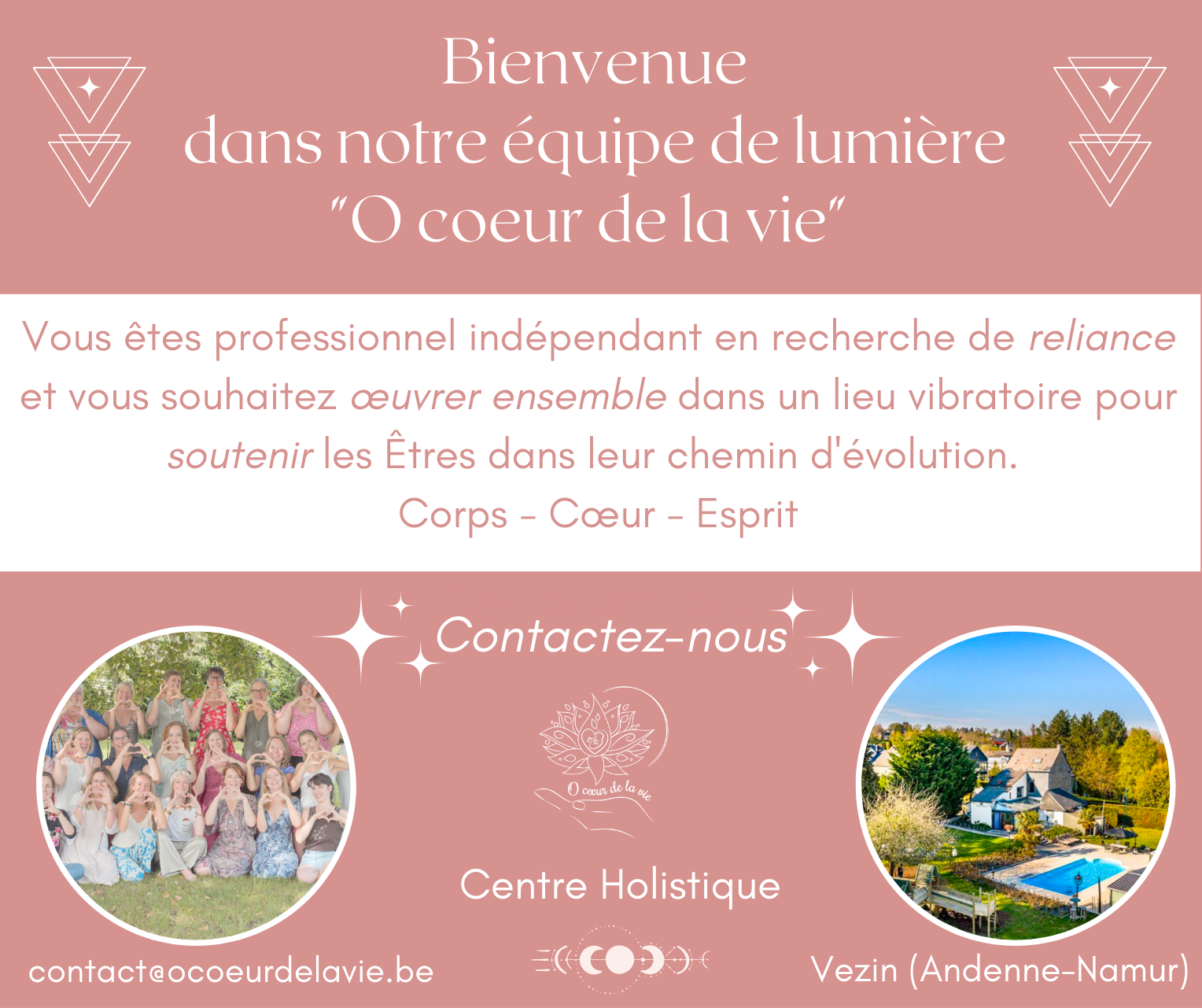 O coeur de la vie Facebook ad: Rejoindre notre équipe