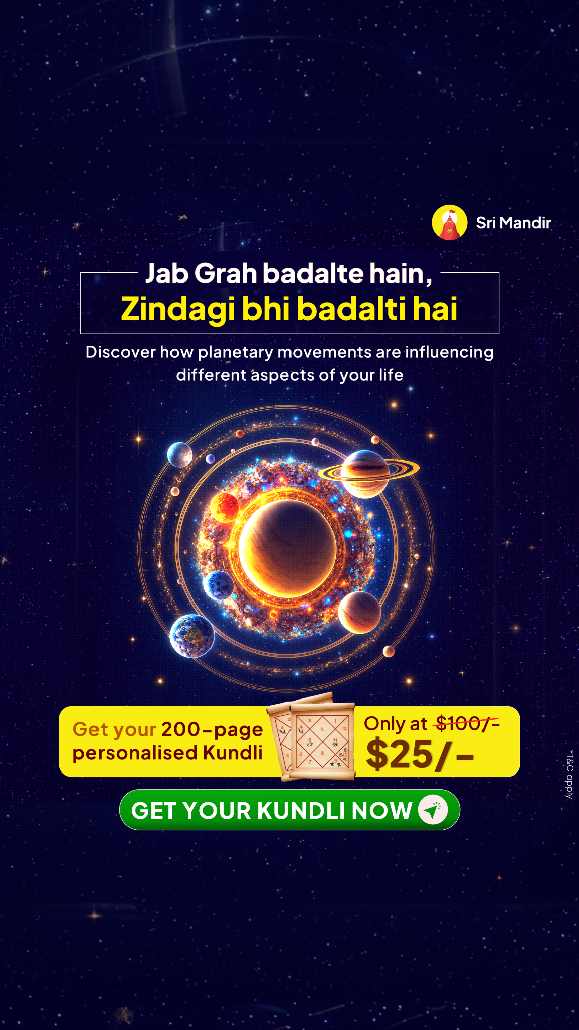 Kundli Guide by Sri Mandir Facebook ad
