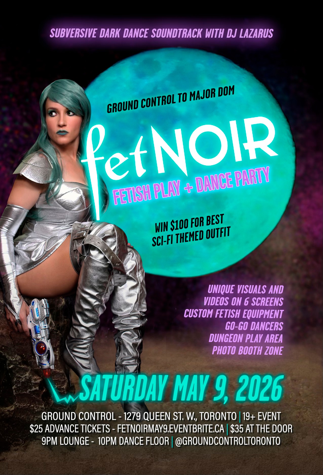 DJ Lazarus Facebook ad: fetNOIR: Play & Dance Party - Ground Control to Major Dom…