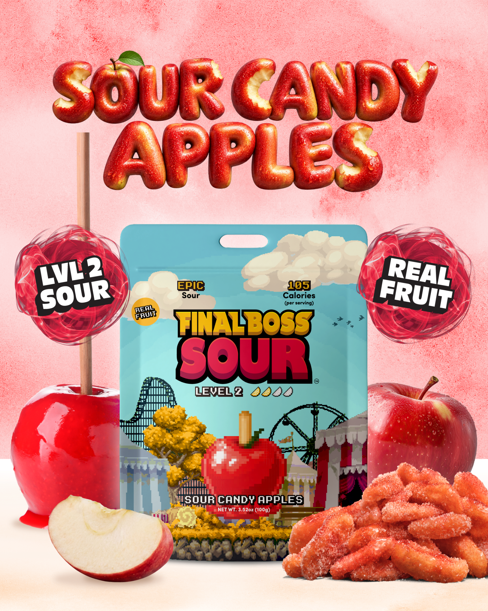 FINAL BOSS SOUR Facebook ad: Sour Candy Apples are here