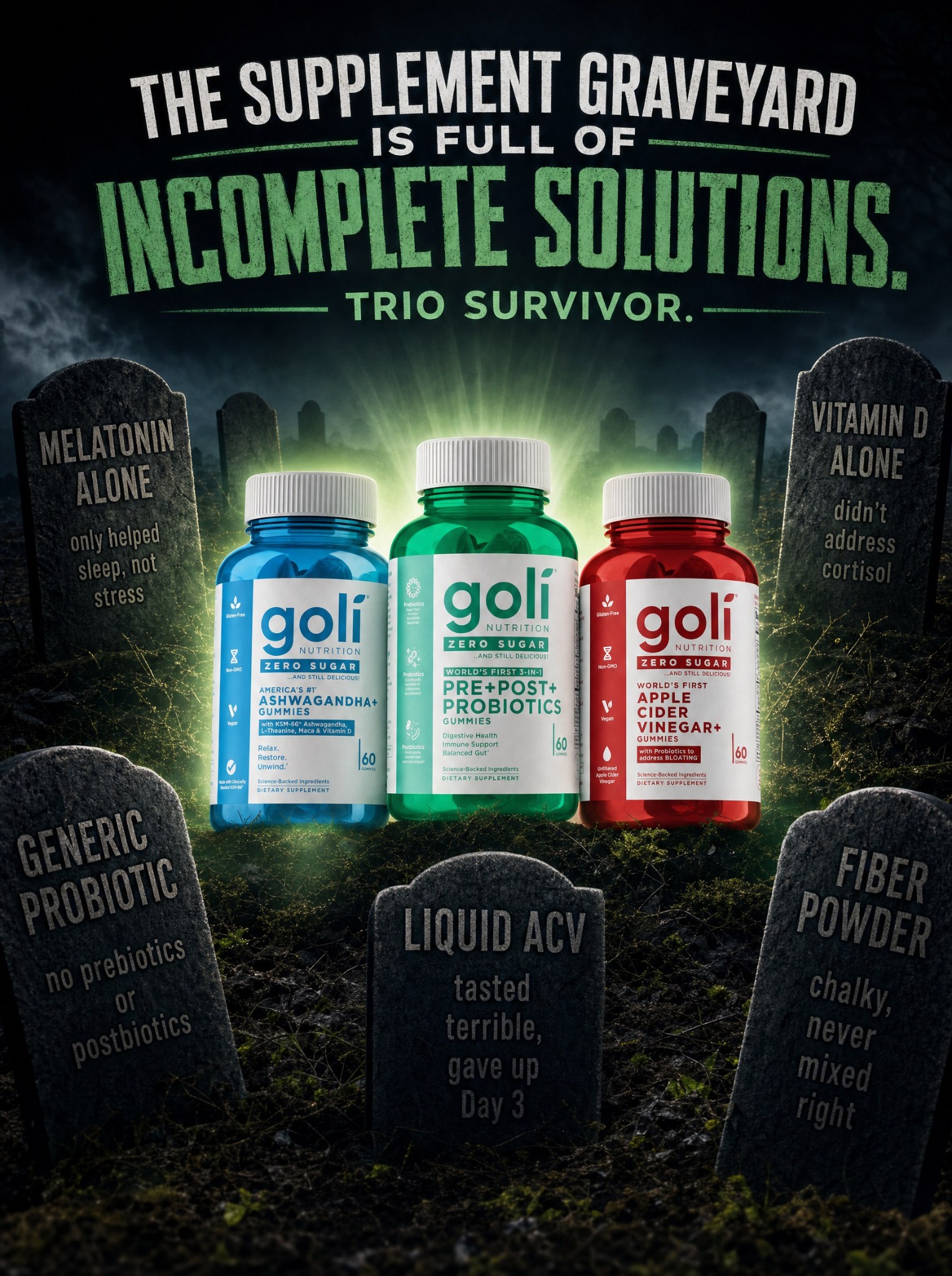 Goli Facebook ad: OVER 60% OFF + 100% FREE Shipping