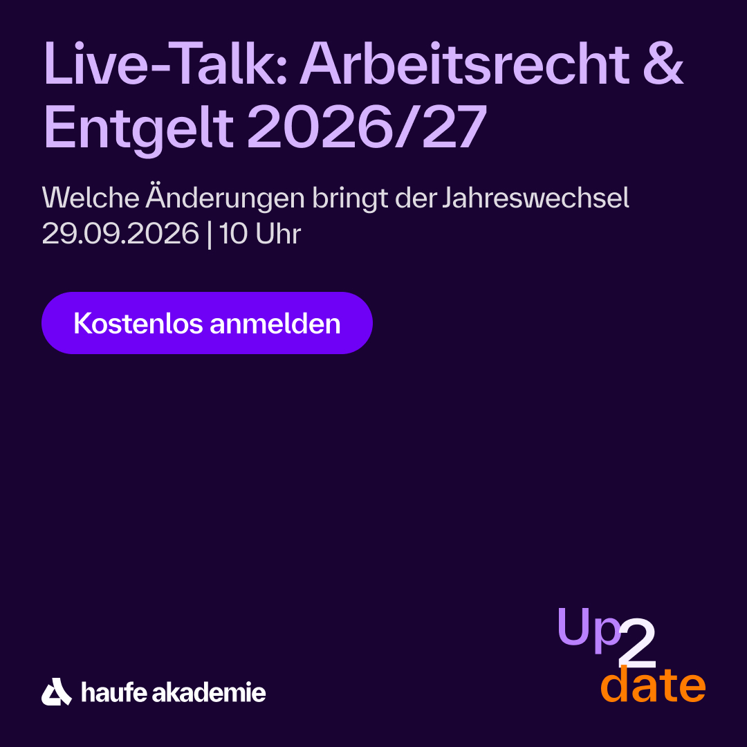 Haufe Akademie Facebook ad: Kostenloser Live-Talk