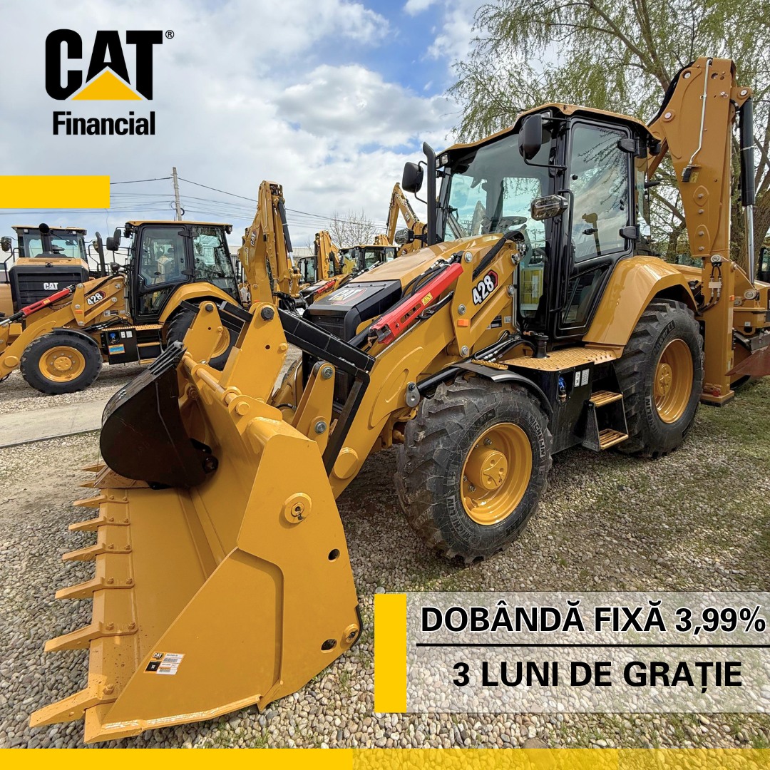 Bergerat Monnoyeur Romania Facebook ad: Beneficiazฤ acum de un buldoexcavator Cat cu garanศieโฆ