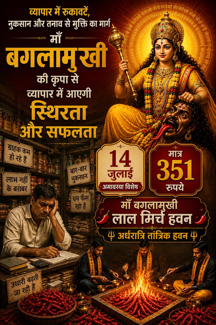 Punyam App Facebook ad: 14 जुलाई अमावस्या | माँ बगलामुखी लाल मिर्च हवन ₹351
