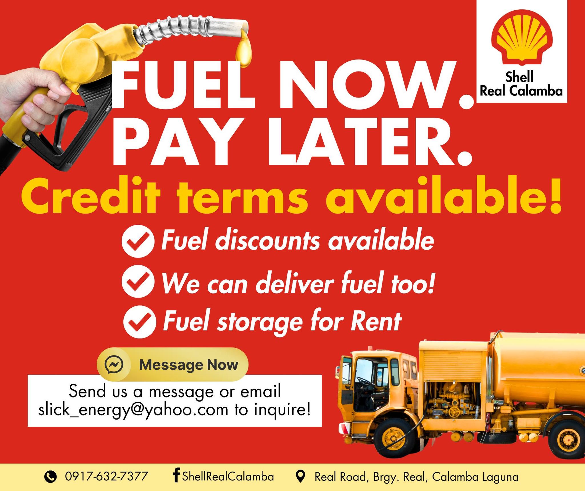 Shell Real Calamba Facebook ad: Mas madali ang negosyo with Shell Real Calamba!