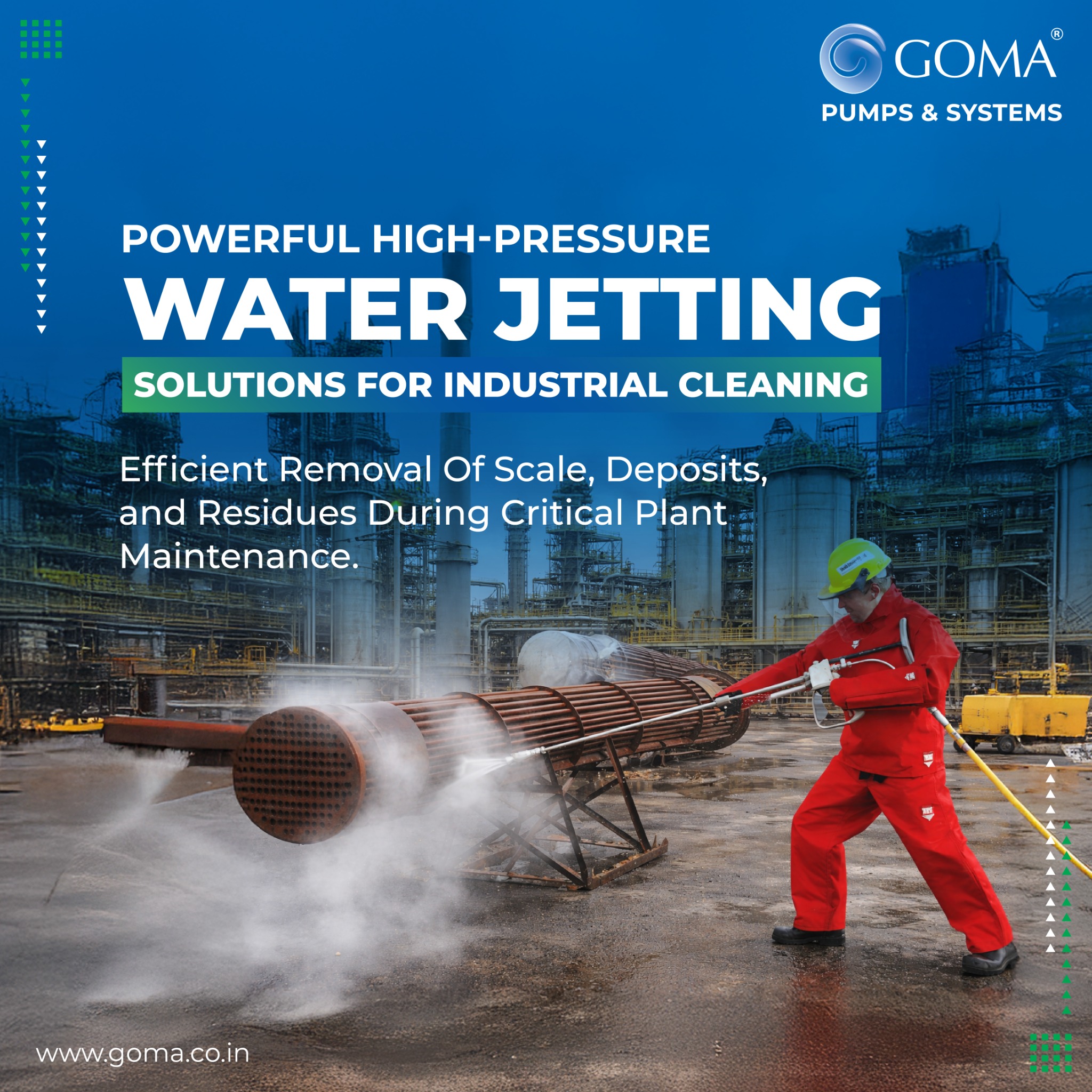 Goma Engineering Private Limited Facebook ad: When cleaning demands extreme pressure, your equipment…