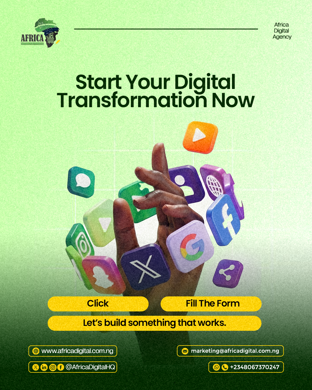 Africa Digital Agency Facebook ad: Your Next Level Starts With One Decision