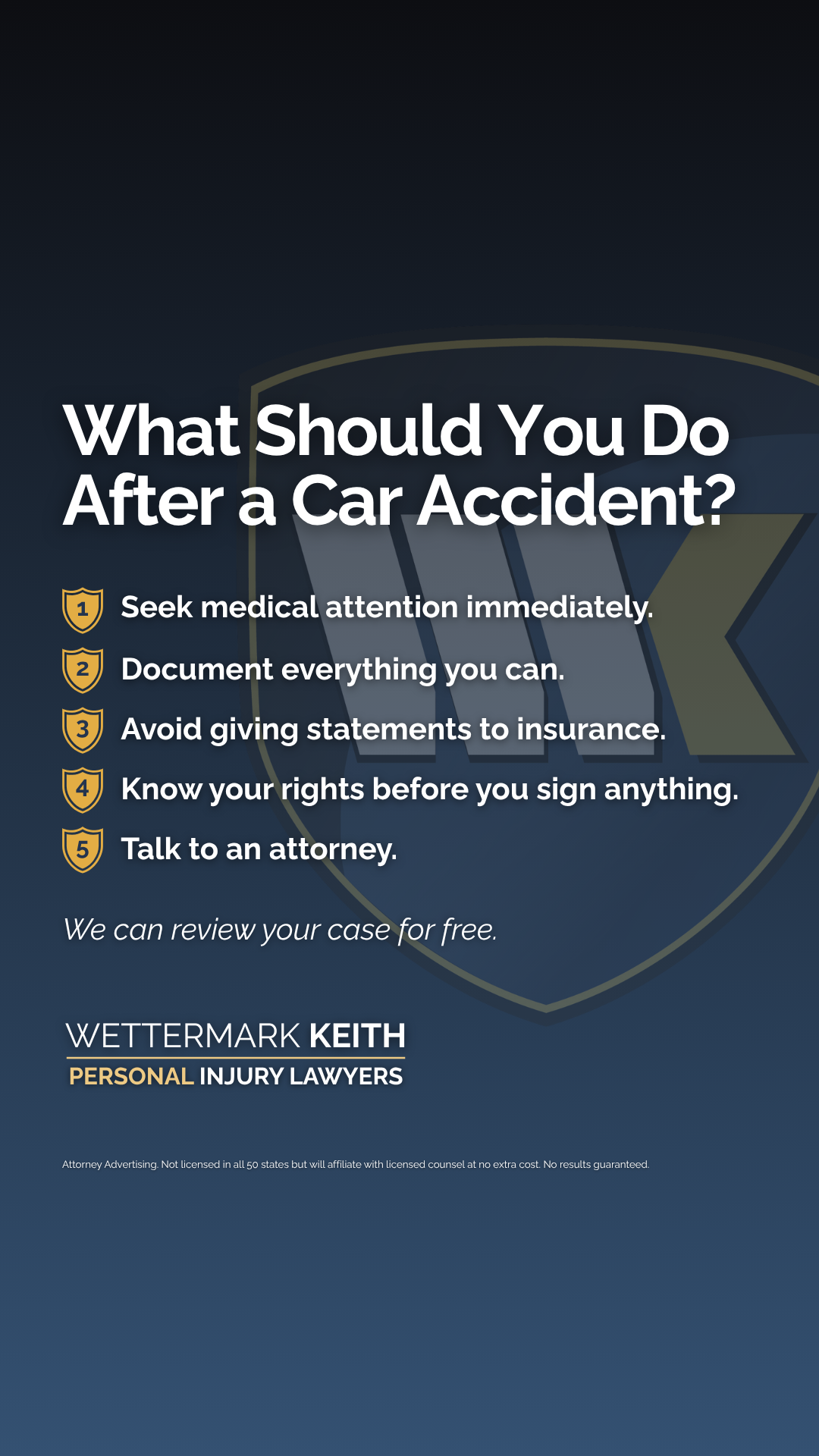 Wettermark Keith Personal Injury Lawyers Facebook ad