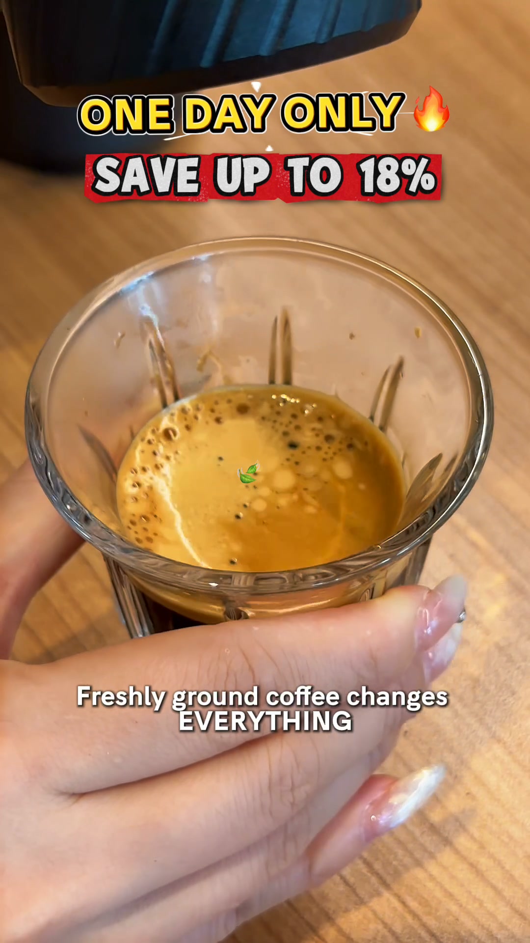 Outin Portable Electric Espresso Machine Facebook ad: Month-End Sale: Up to 18% OFF