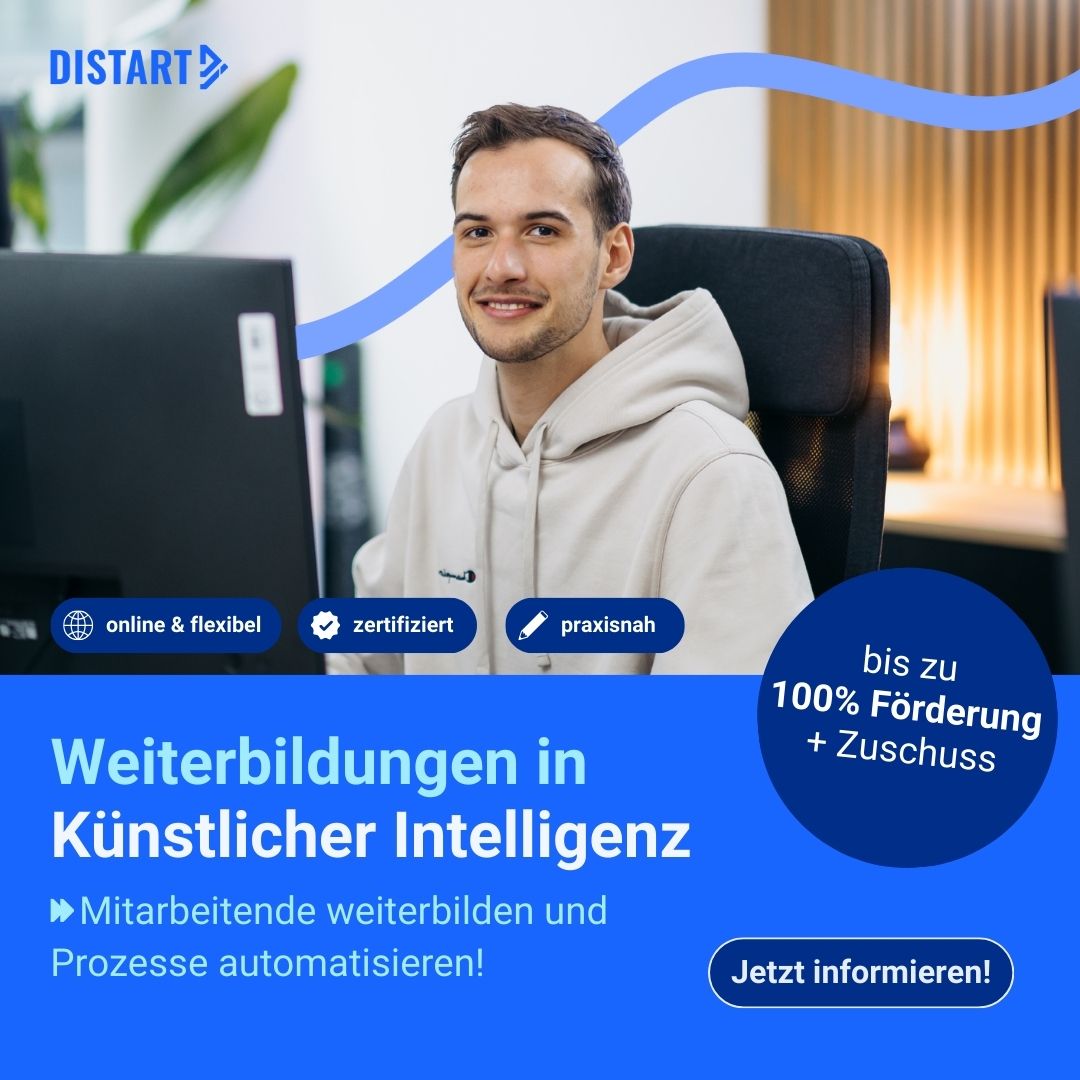 Distart Facebook ad: KI-Know-how ins Team
