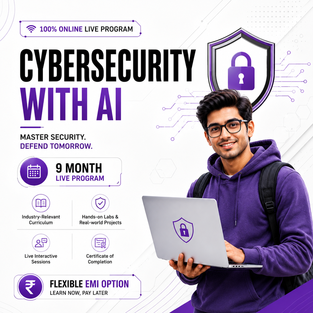AI Cybersecurity Specialist Facebook ad: Learn AI Security, LLM Security & Ethical Hacking