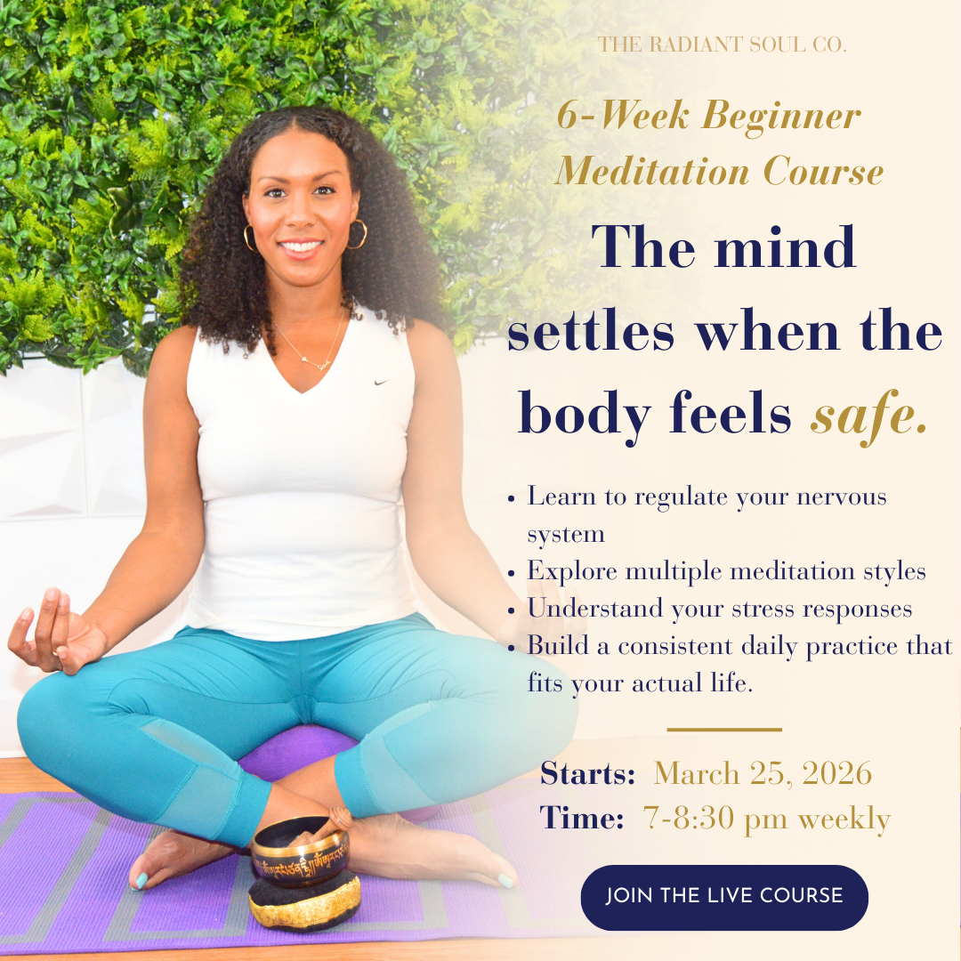 The Radiant Soul Co. Facebook ad: Learn to Meditate, For Real This Time
