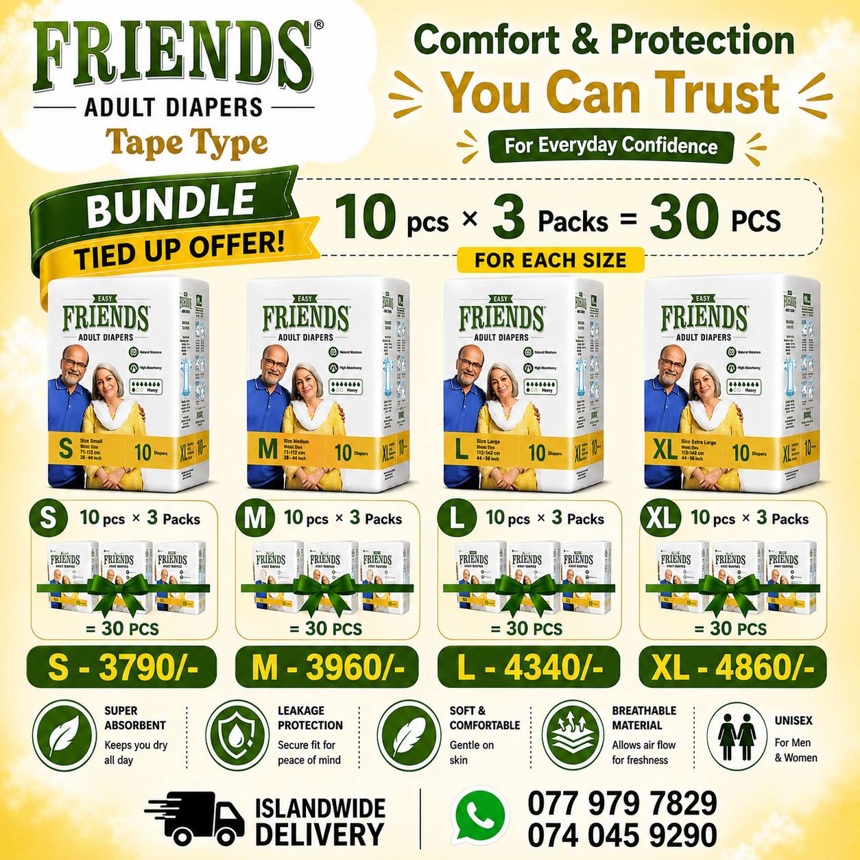 Baby Cuddles Facebook ad: **FRIENDS Adult Diapers Bundle Offers Available Now!**