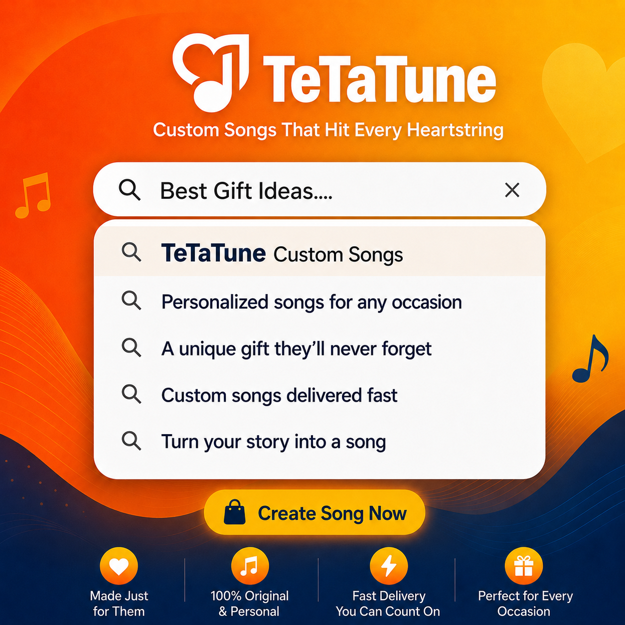 Tetatune - Customized Songs Facebook ad