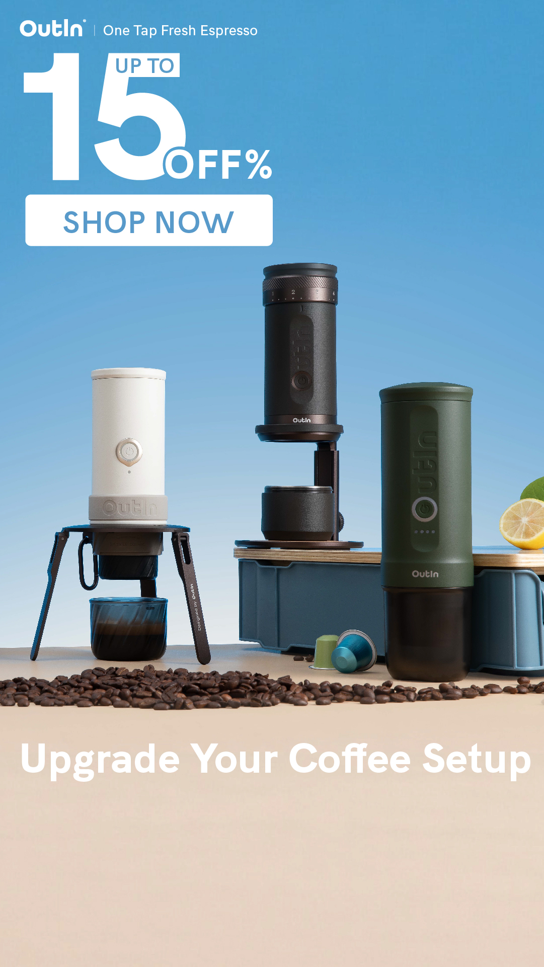 Outin Portable Electric Espresso Machine Facebook ad