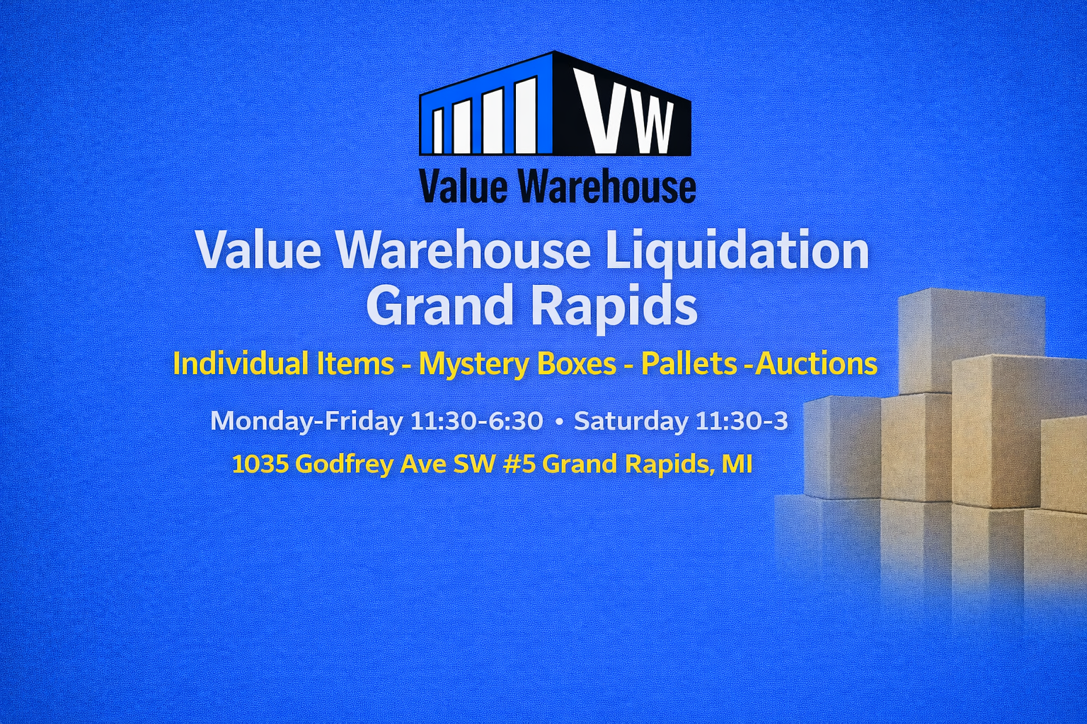 Lee Latella Facebook ad: Value Warehouse Liquidation Grand Rapids