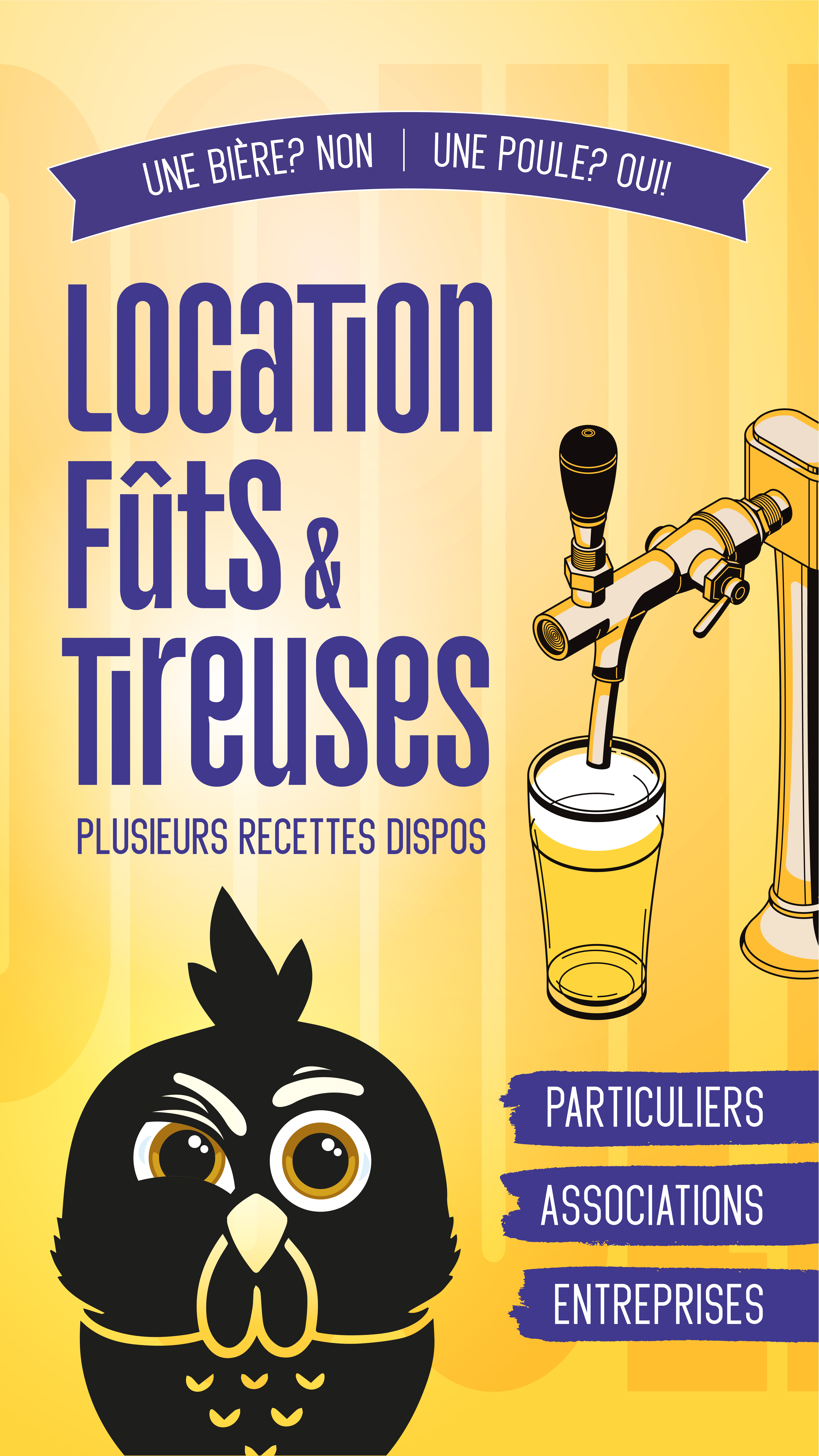 Bière La Poule Facebook ad: Envie de bière en pression pour un évènement?