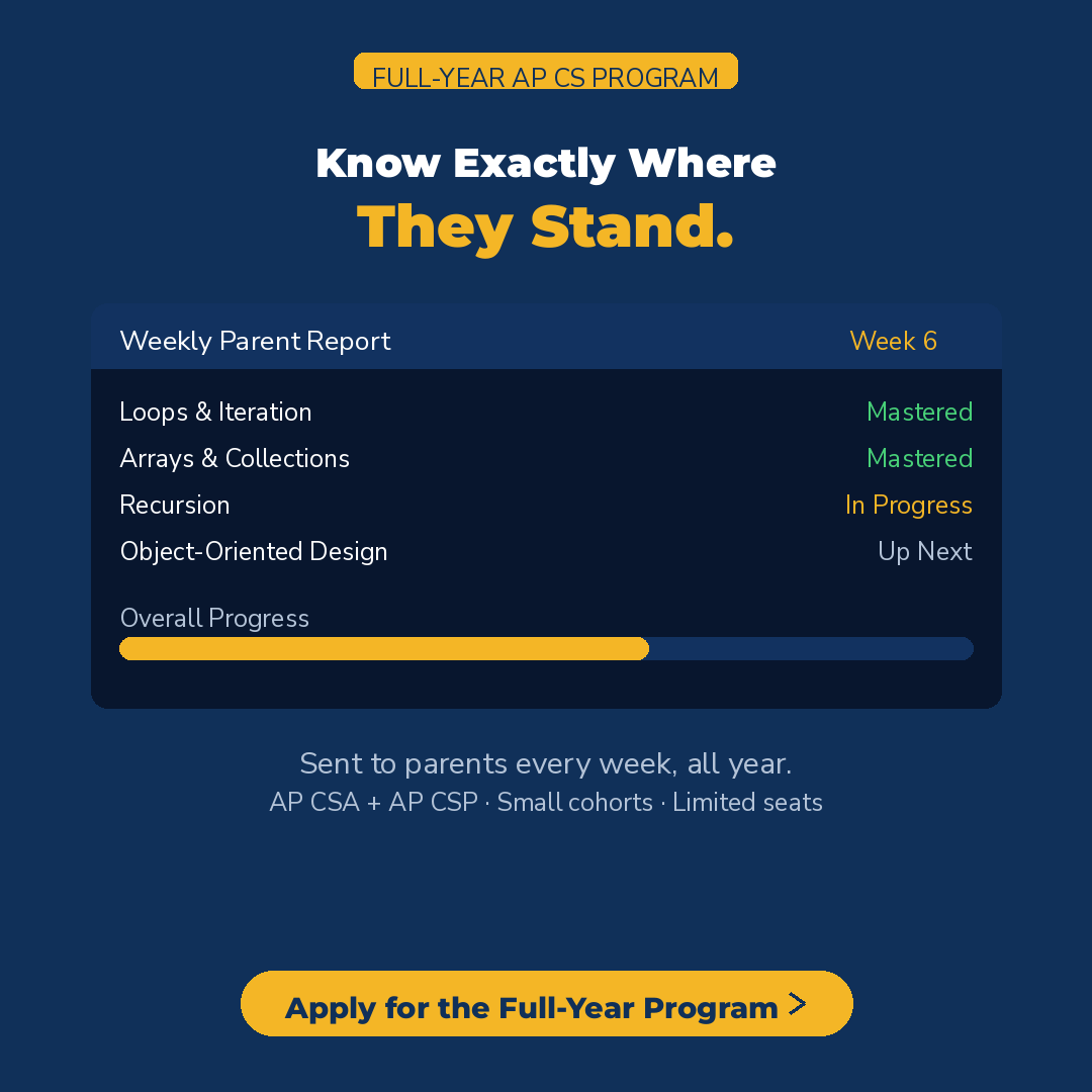 Daniel Finley - The AP Computer Science Tutor Facebook ad: The Full-Year AP CS Pathway