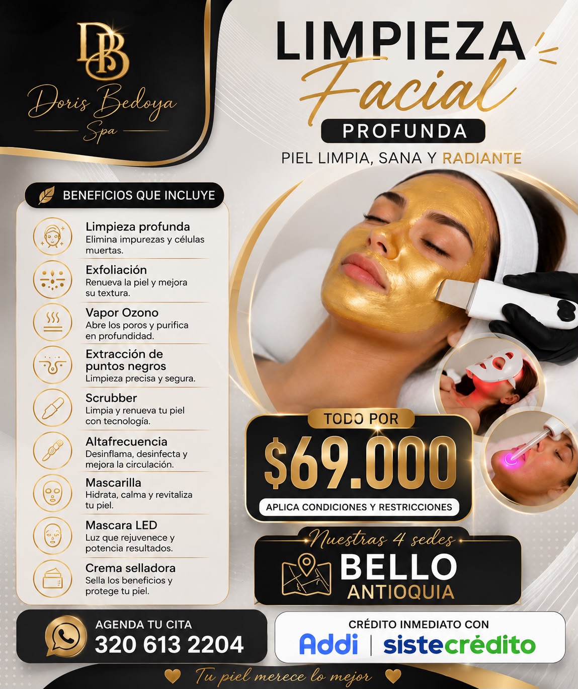 Doris bedoya spa- bello Facebook ad: QUIERO UNA CITA