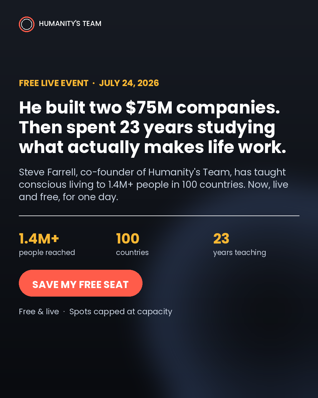 Humanity's Team Facebook ad