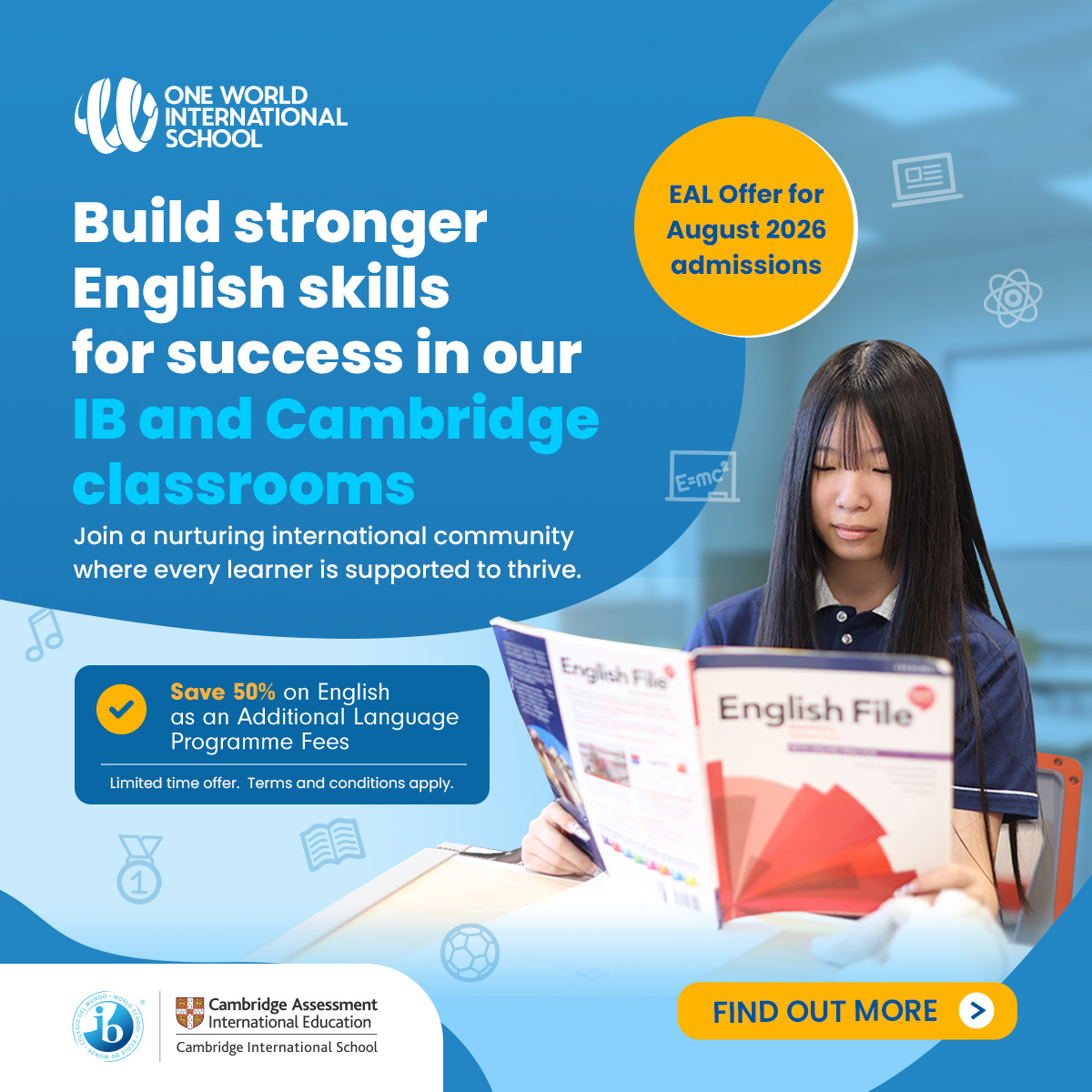 One World International School Singapore Facebook ad