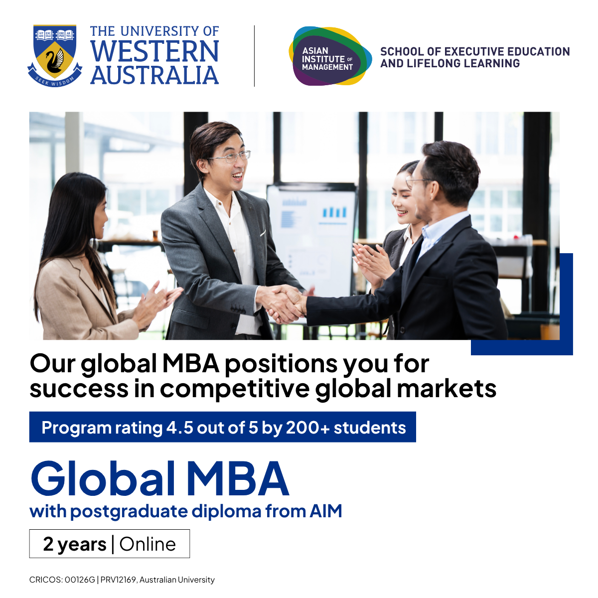 The University of Western Australia Global MBA with PG Diploma from AIM Facebook ad