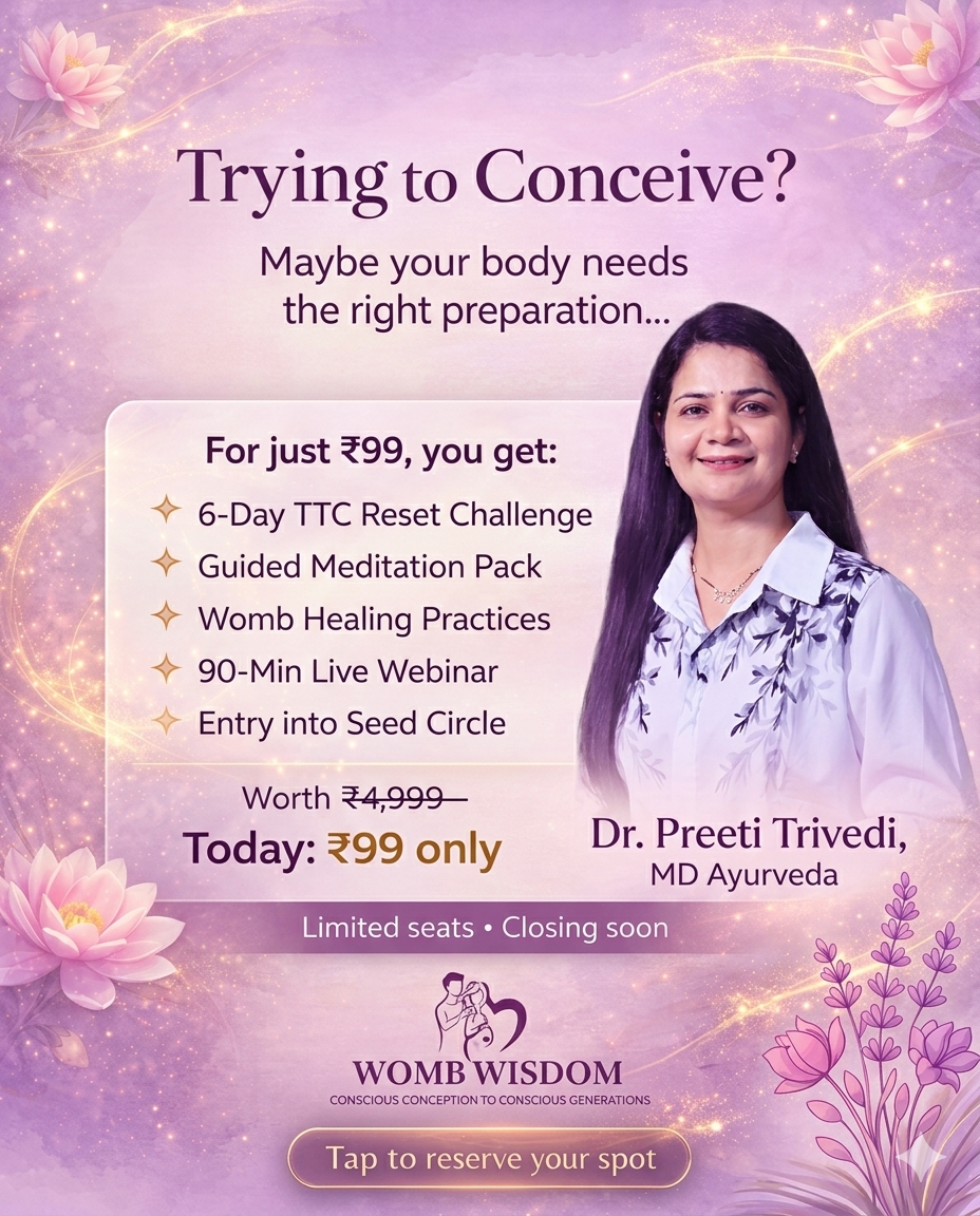 Womb Wisdom By Dr Preeti Trivedi Facebook ad: Trying to Conceive? Begin Here