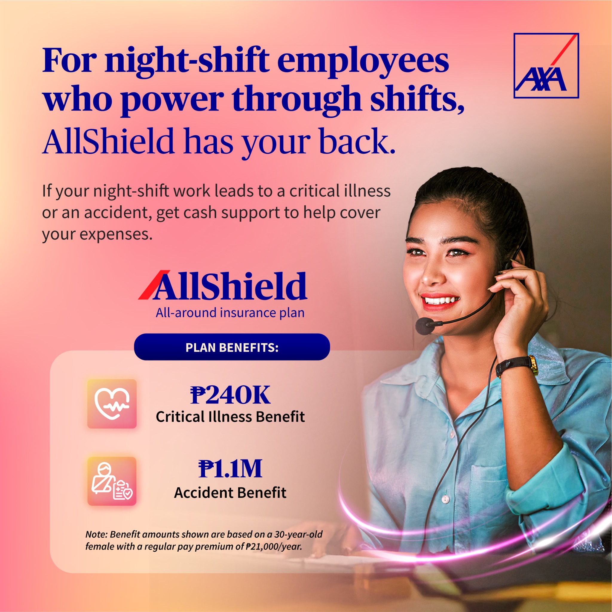 AXA Philippines Facebook ad: Insurance for Night Workers