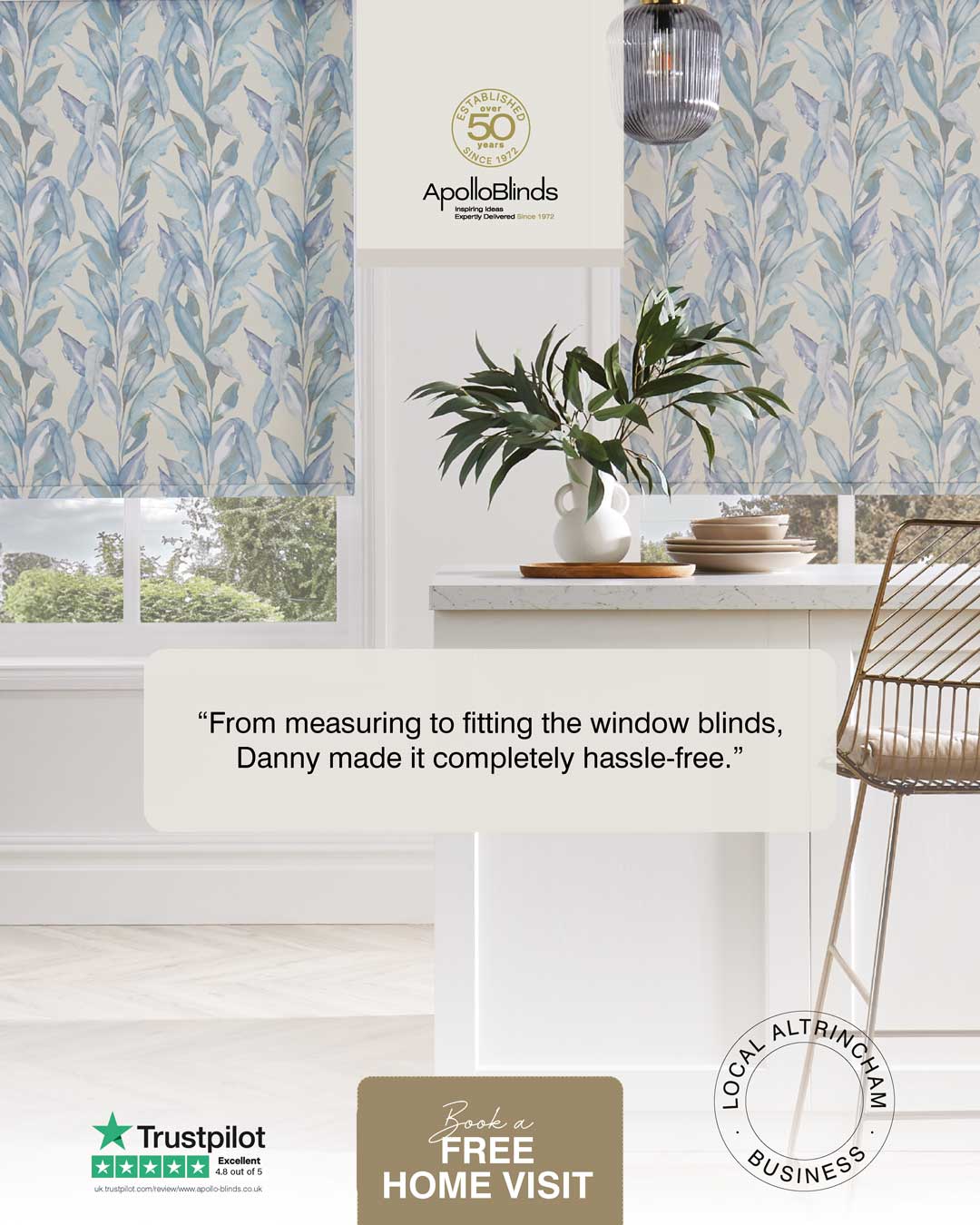 Apollo Blinds Altrincham Facebook ad: Transform Your Home with Apollo Blinds Altrincham