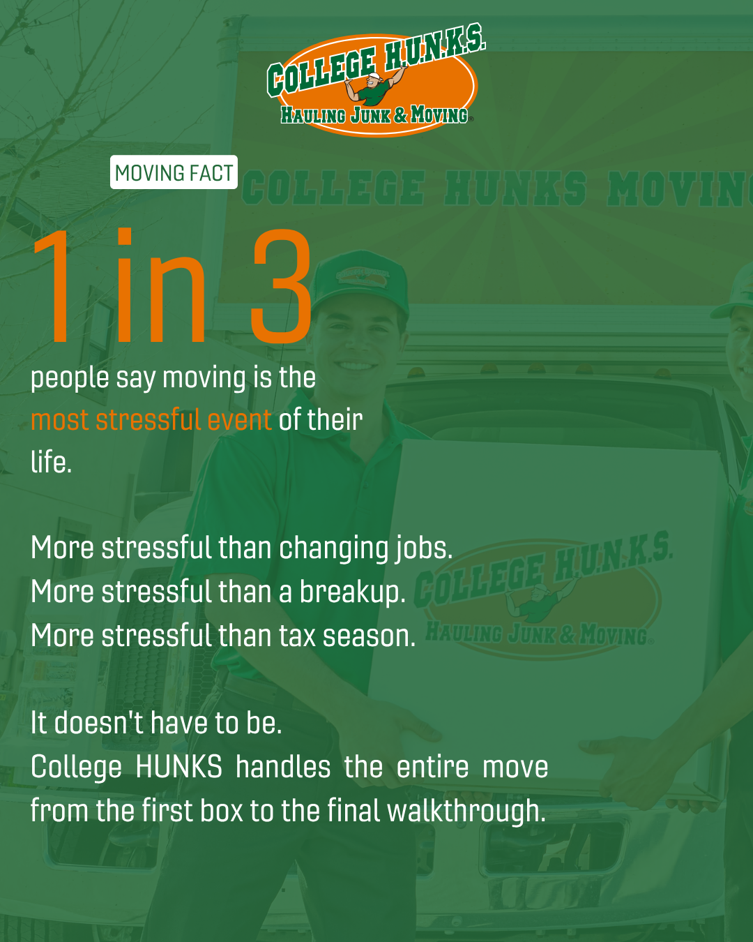 College Hunks Hauling Junk and Moving Facebook ad: Your Move, Made Easy
