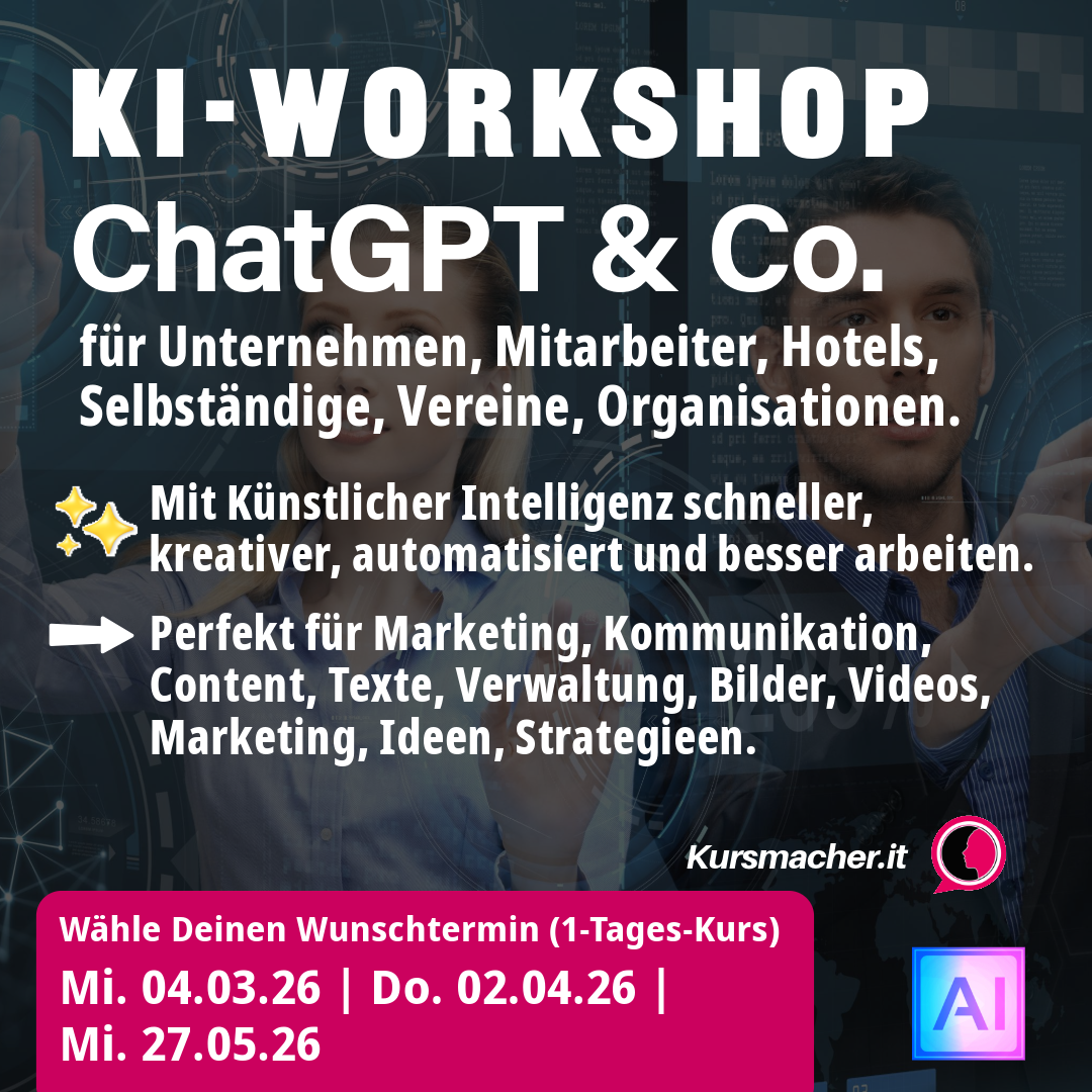 Die Kursmacher.it Kurse Seminare Weiterbildung Eventservice Südtirol Facebook ad from Feb 7, 2026