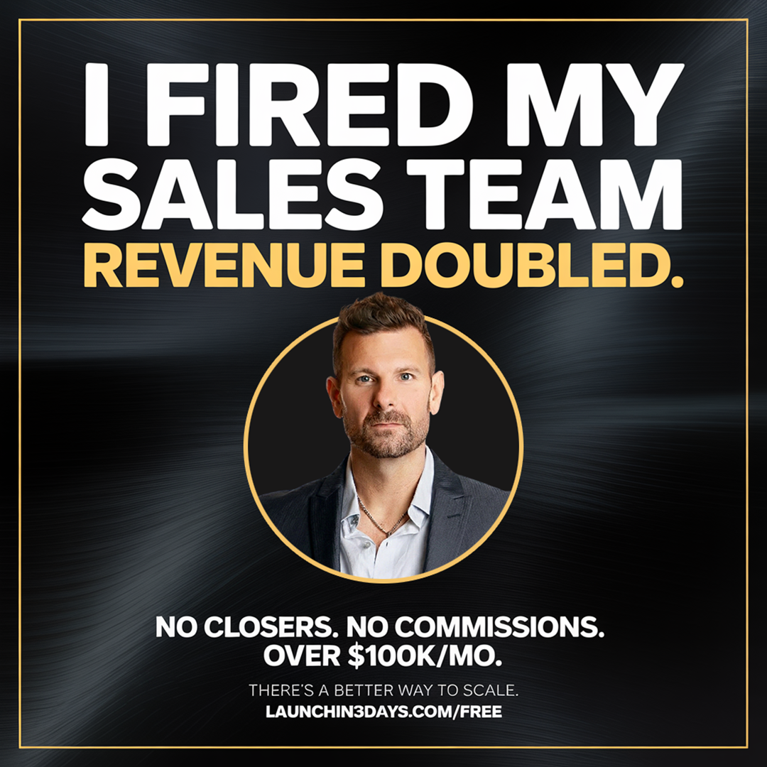Tyson Zahner: Attraction Marketing Coach Facebook ad: I Fired My Sales Team. My Revenue Doubled.