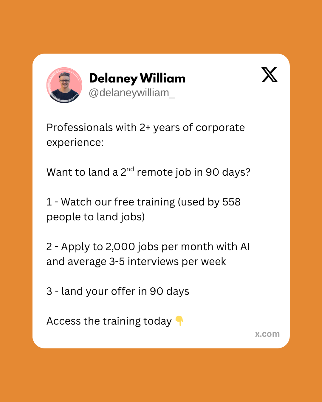 Delaney William Facebook ad