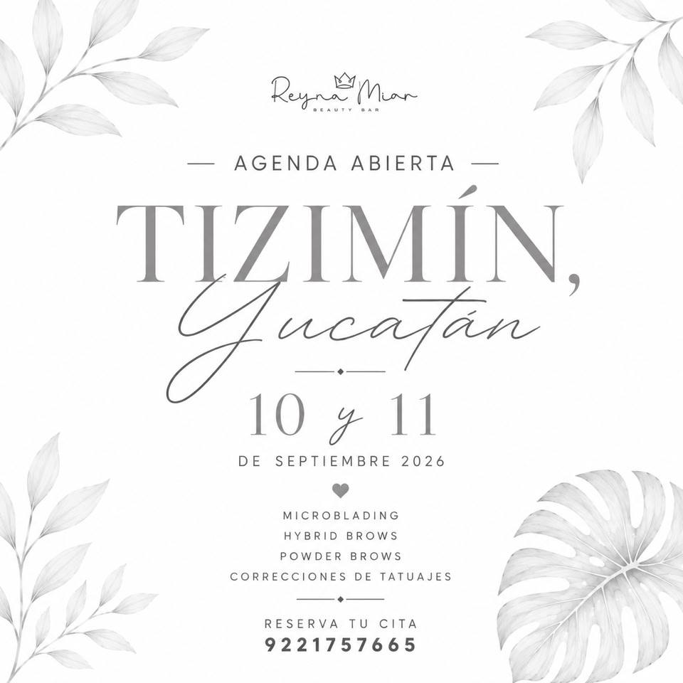 Reyna Mior Beauty Bar Facebook ad: TIZIMÍN, YUCATÁN.