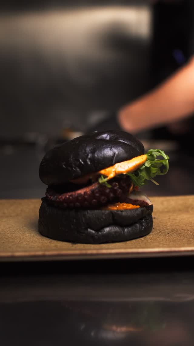 Savage Mediterranean Grill Facebook ad: Octopus on a burger?