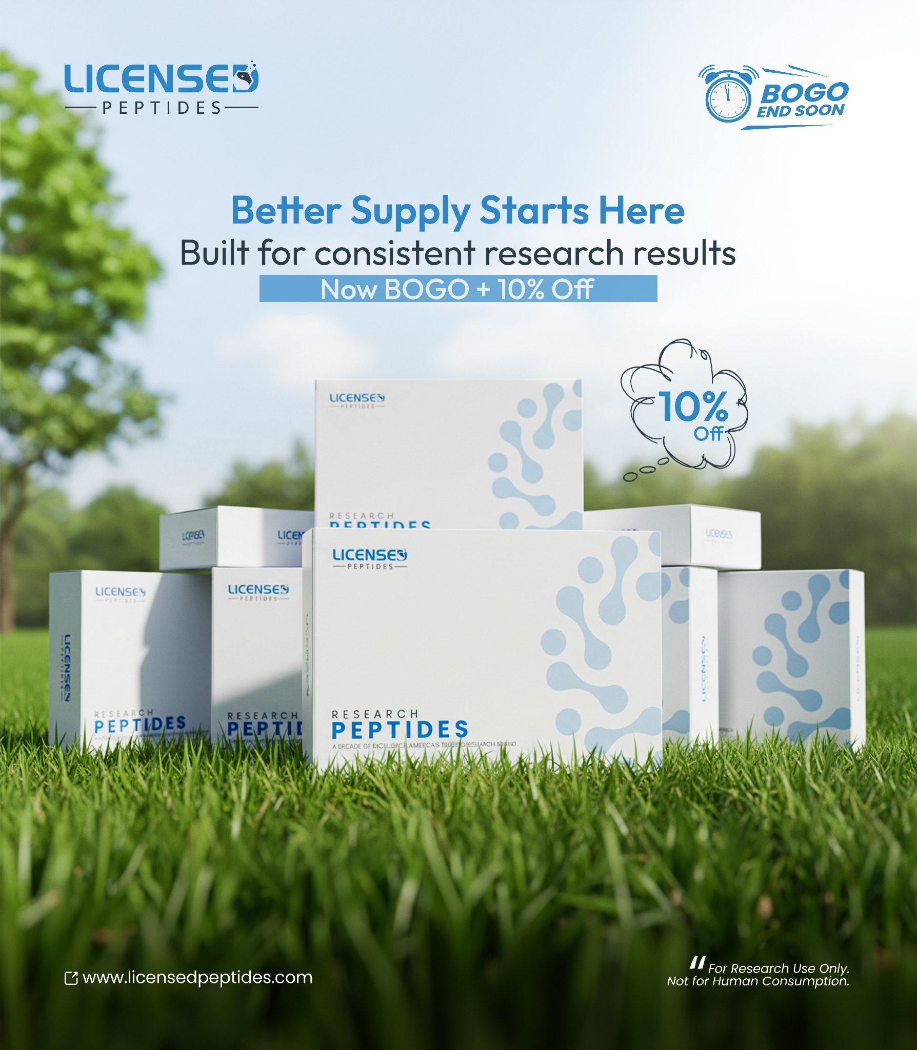 LicensedPeptides.com Facebook ad