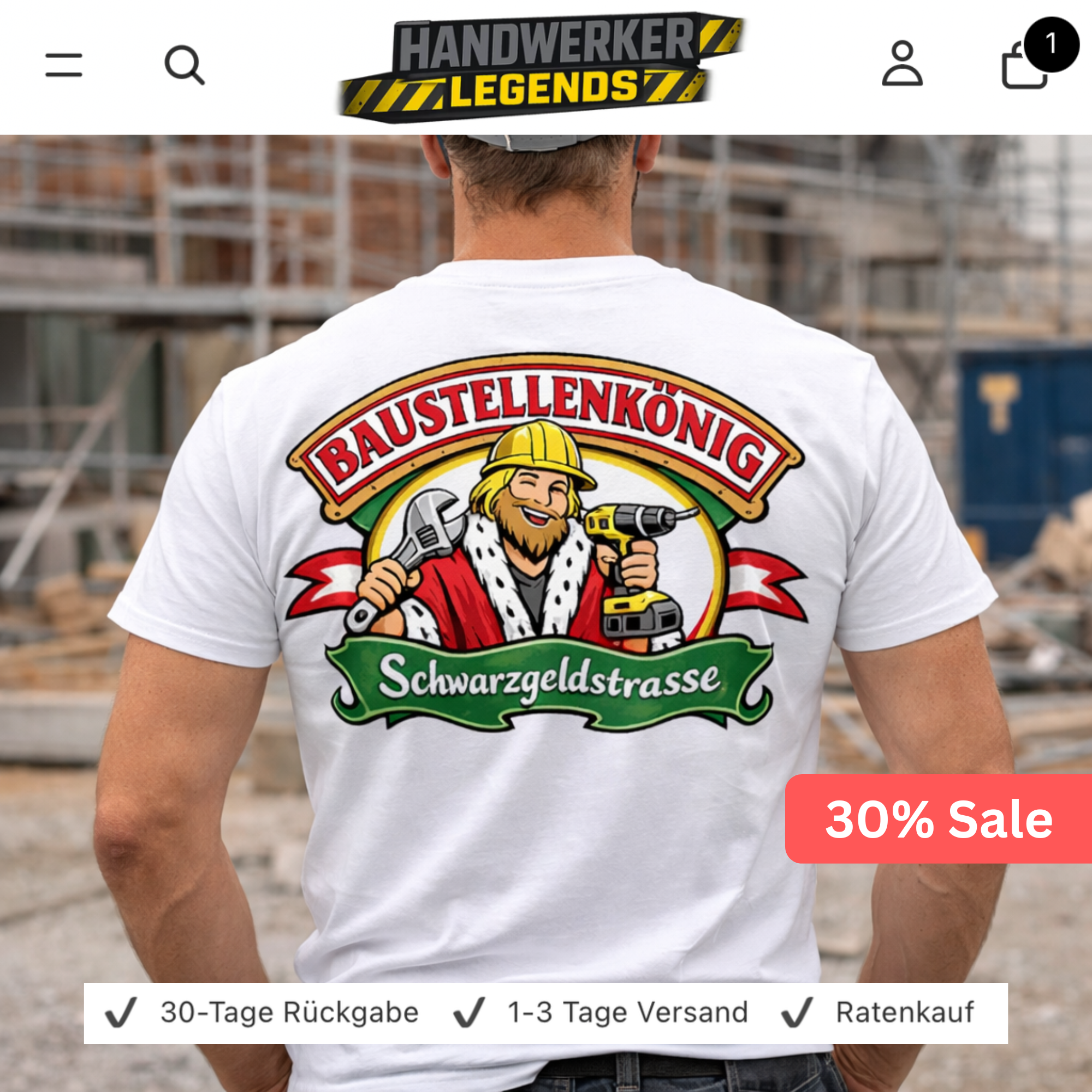 Handwerkerlegends Facebook ad: Zeig, wer der Baustellenkönig ist