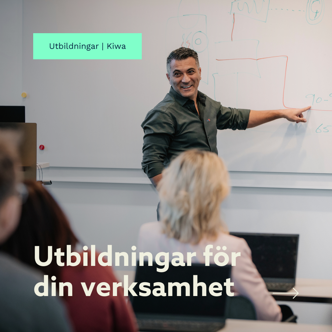 Kiwa Sverige Facebook ad: Öka din kompetens med Kiwas kurser och seminarier