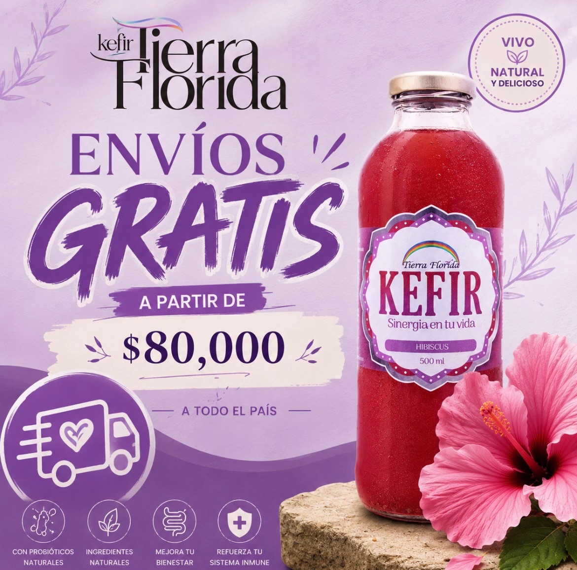 KEFIR Tierra Florida Facebook ad: Aprovechá esta PROMO stockeate de kefir y kombucha