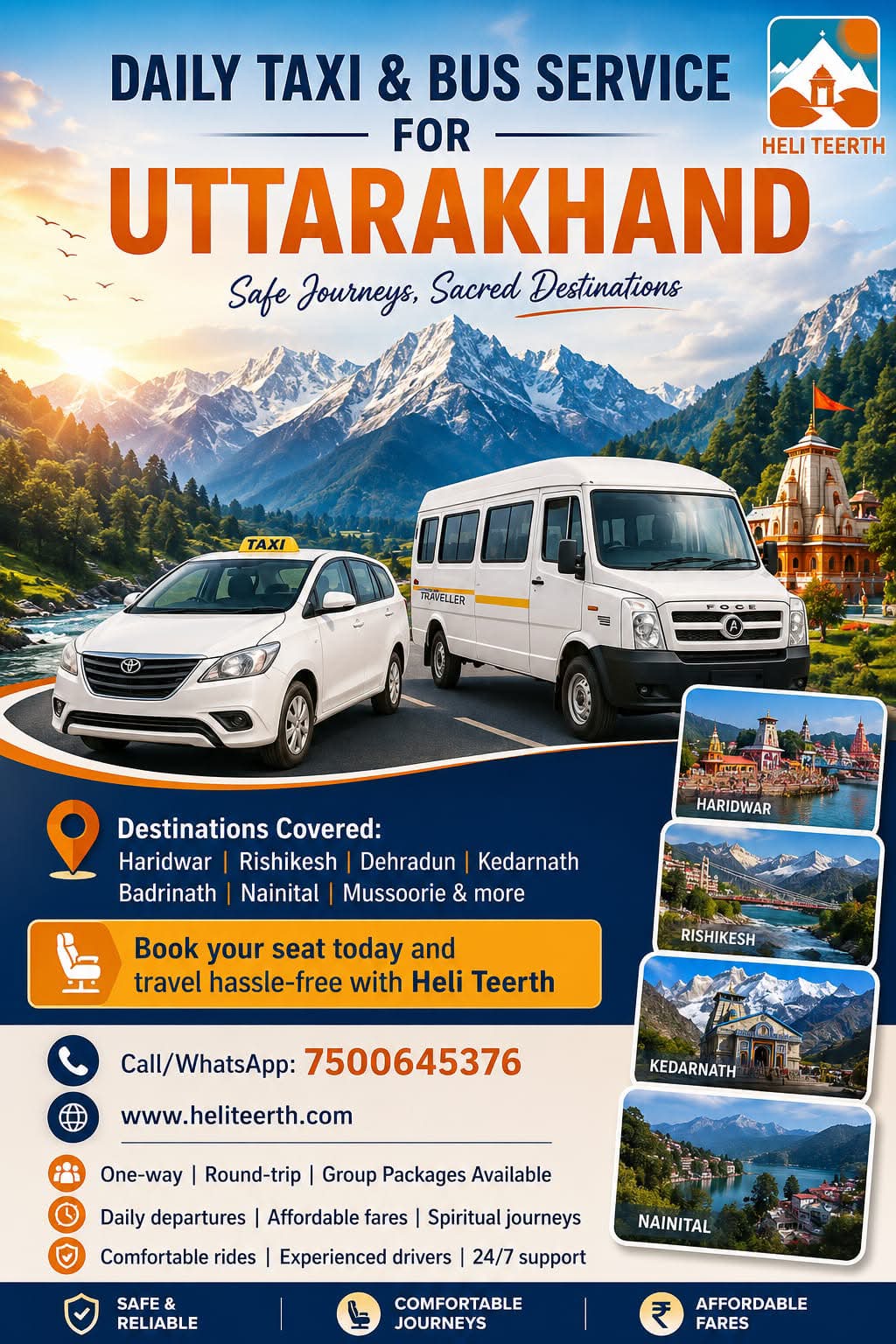 Wanderlust Expeditions Facebook ad: HELI TEERTH TAXI SERVICE