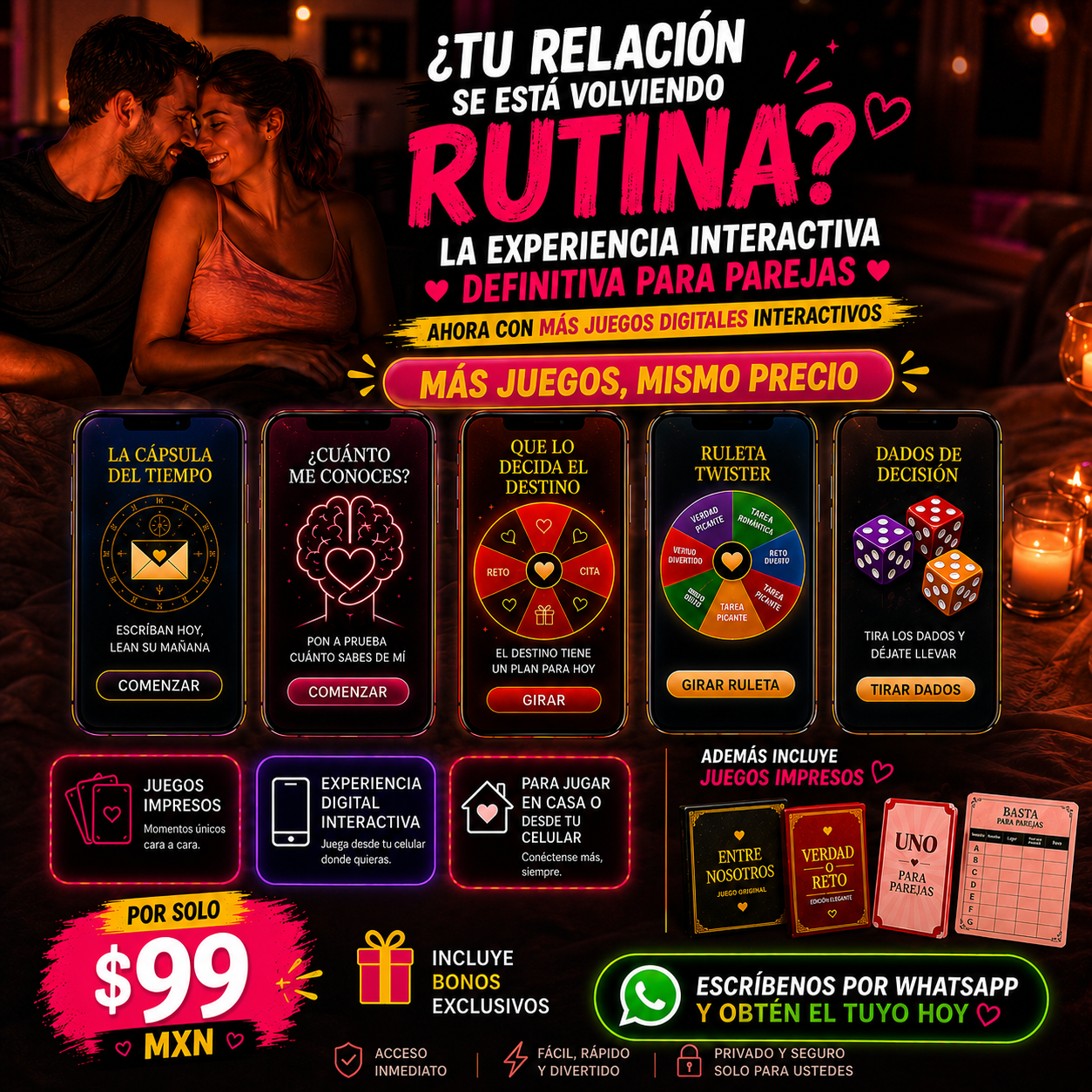 Entre Nosotros Facebook ad: Rompe la rutina en pareja