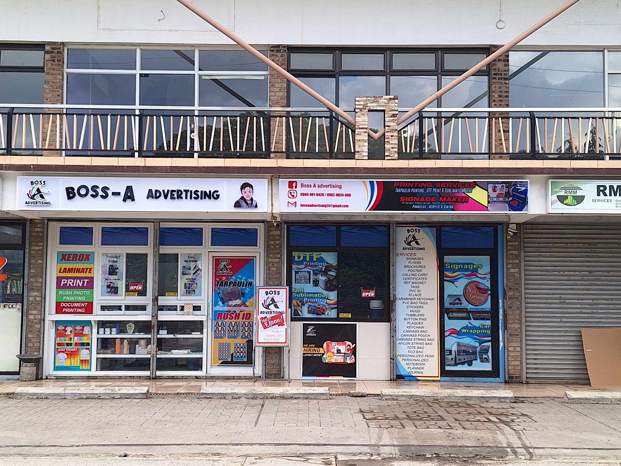 Boss A advertising Facebook ad: Tarpaulin/Stickers/Acrylic signage/Build up…