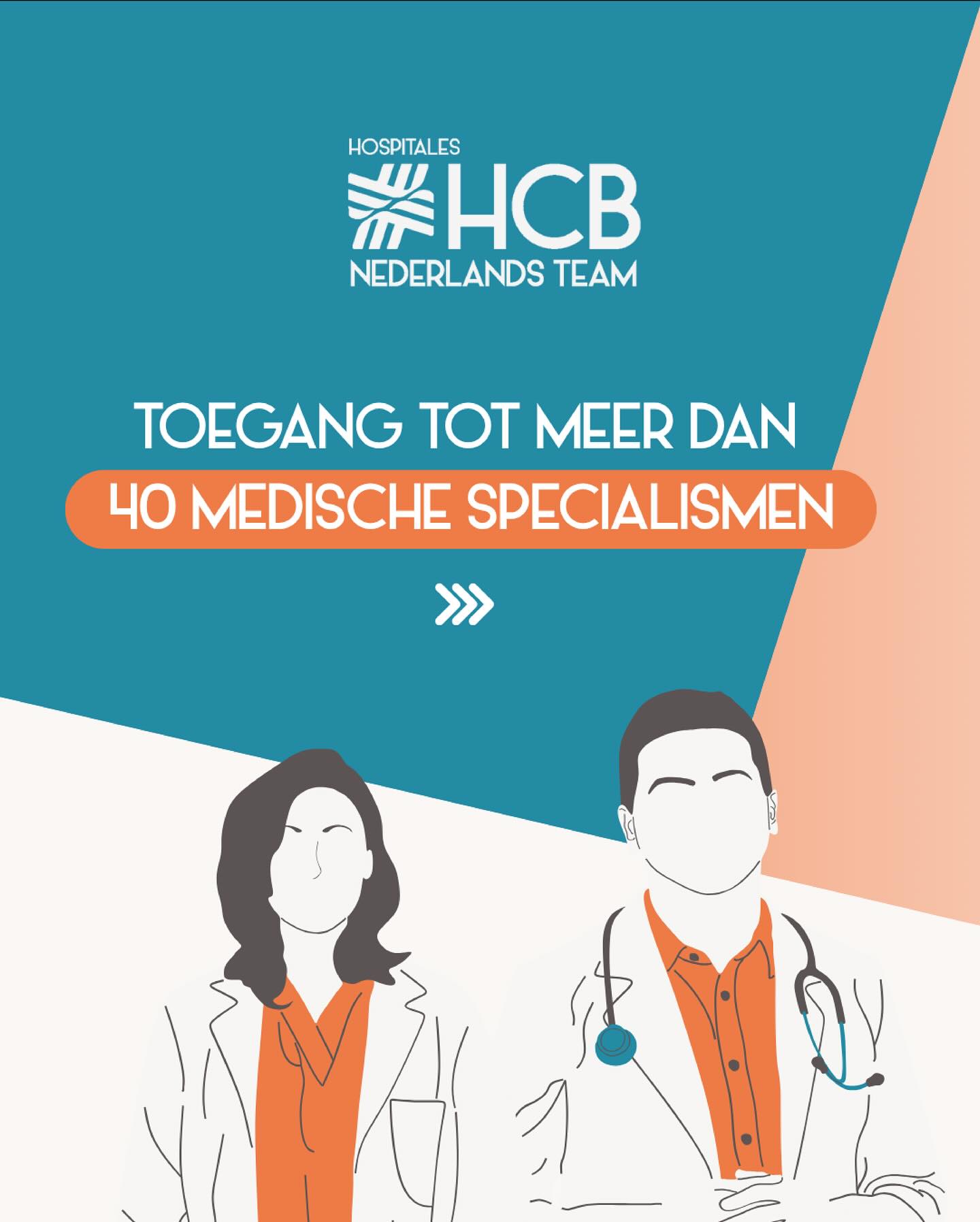 HCB Hospitales Nederlands Team Facebook ad: Bij HCB Nederlands Team kun je terecht voor…