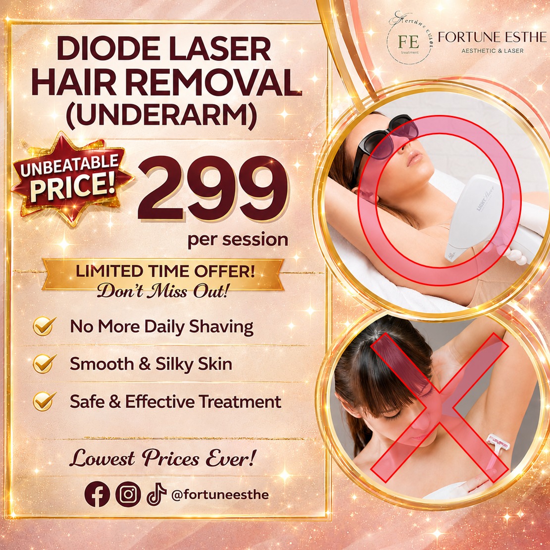 Fortune Esthe SM Santa Rosa Facebook ad: Daily shaving and painful waxing are yesterday's trends.