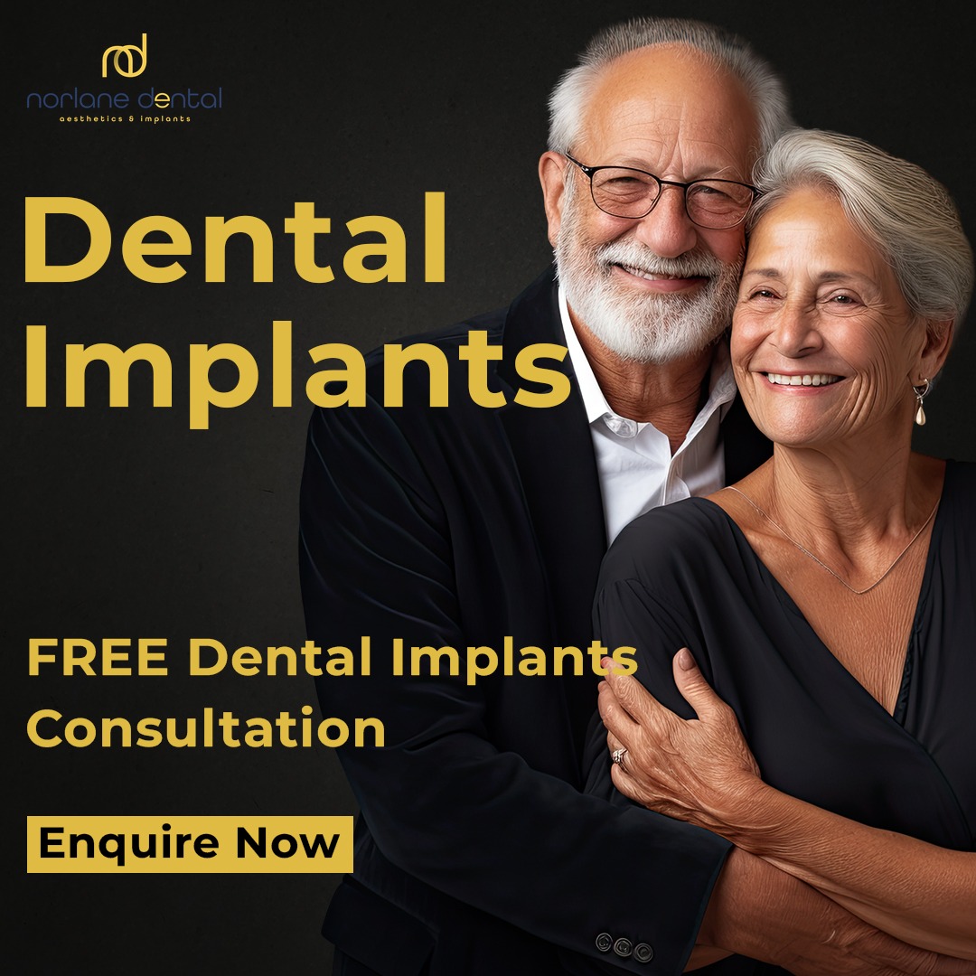 Norlane Dental Aesthetics and Implants Facebook ad: Elevate Your Smile Game - Free Dental Consultation Awaits!